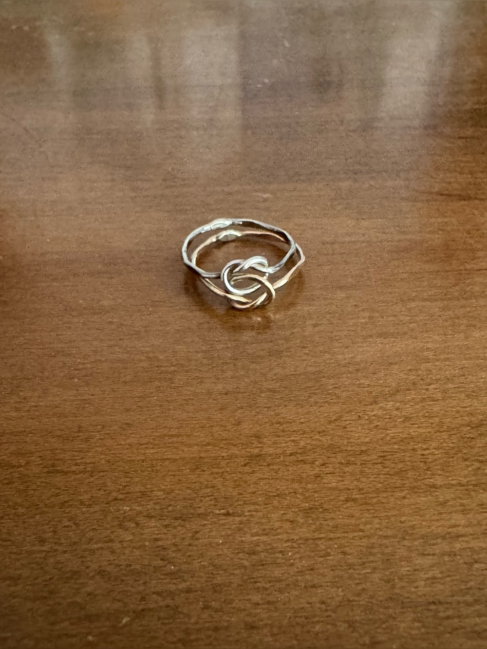 Gold Vermeil and Sterling Silver Knot Ring Size 6